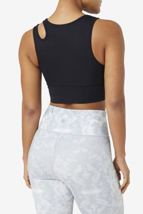 Fila Uplift Slice Crop Bra Tops Ženske Črna | Fila014PB