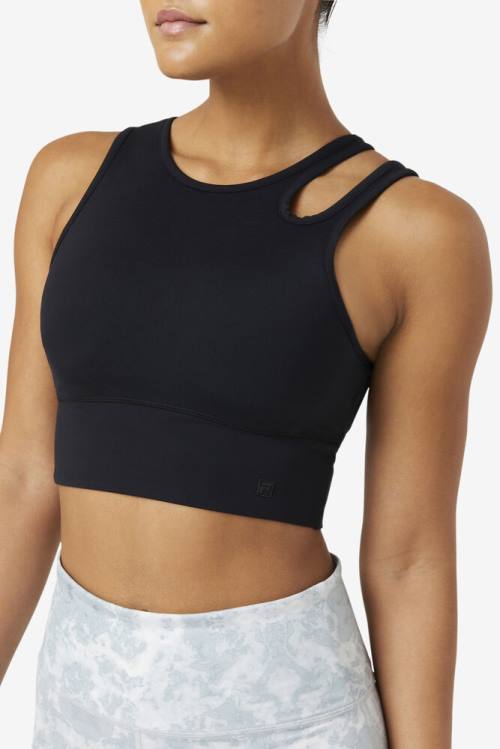 Fila Uplift Slice Crop Bra Tops Ženske Črna | Fila014PB