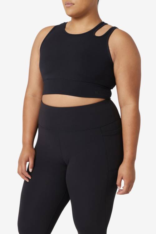 Fila Uplift Slice Crop Bra Tops Ženske Črna | Fila279WP