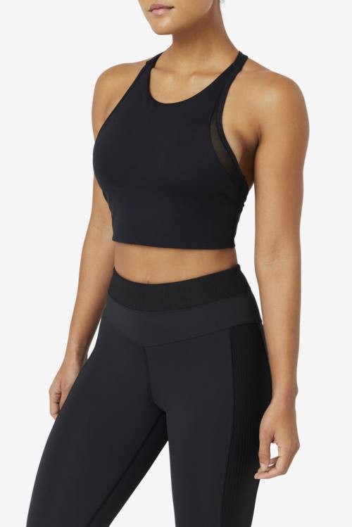 Fila Uplift T-back Sports Bra Tops Ženske Črna | Fila142HR