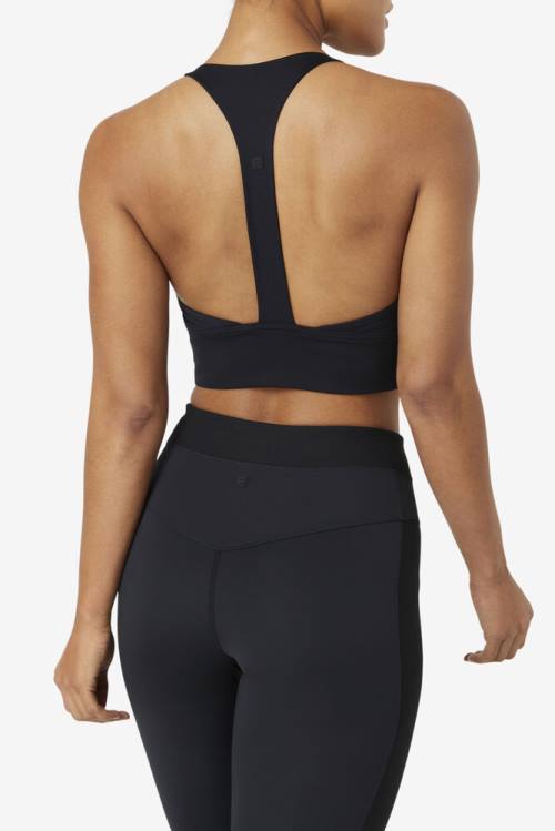 Fila Uplift T-back Sports Bra Tops Ženske Črna | Fila142HR