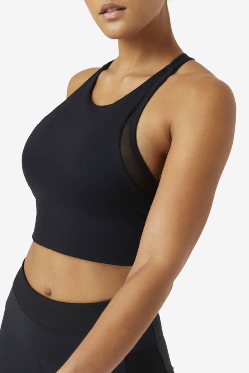 Fila Uplift T-back Sports Bra Tops Ženske Črna | Fila142HR