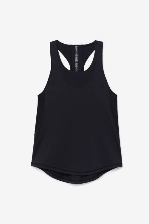 Fila Uplift Textured Racerback Tank Tops Ženske Črna | Fila893PW