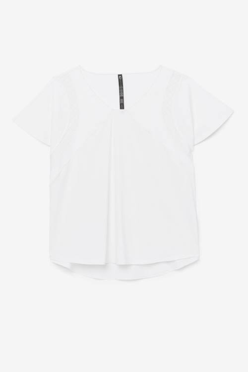 Fila Uplift Textured Sleeve Tops Ženske Bela | Fila340YL