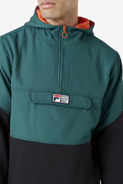 Fila Volga 1/2 Zip Pulover s kapuco Moški Črna | Fila841CM