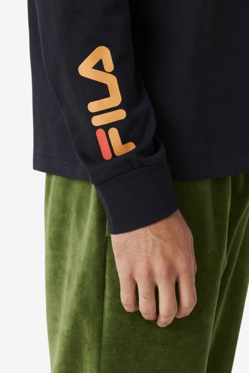 Fila X Paterson Long Sleeve Tee Majice Moški Črna | Fila760GL