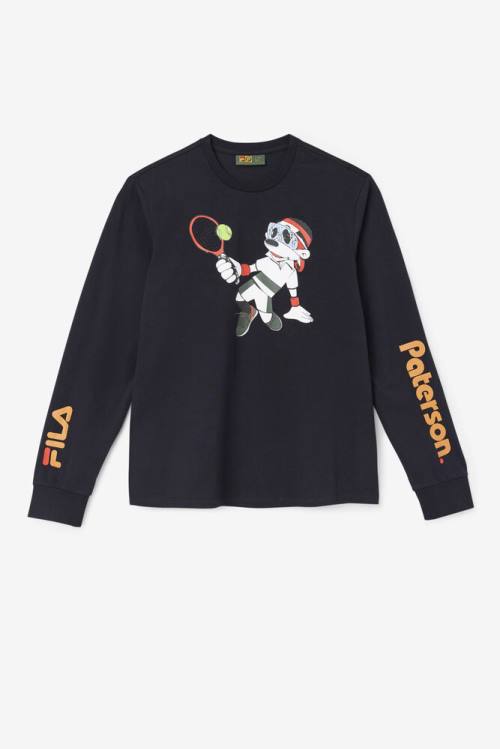 Fila X Paterson Long Sleeve Tee Majice Moški Črna | Fila760GL