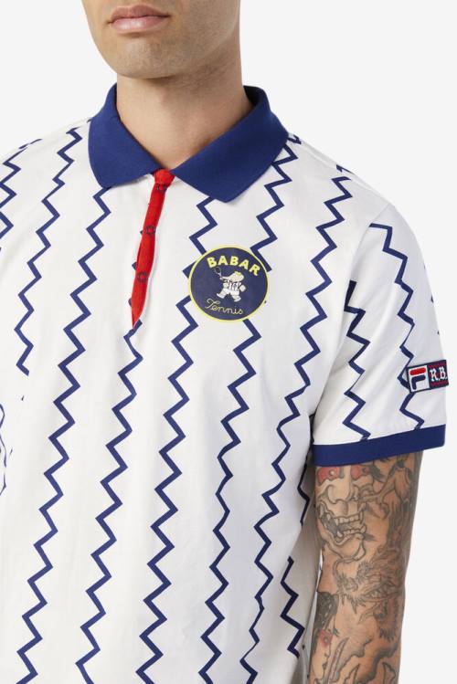 Fila X Rb Babar Guye Polo Majica Moški Bela / Modra / Rdeča | Fila105IY