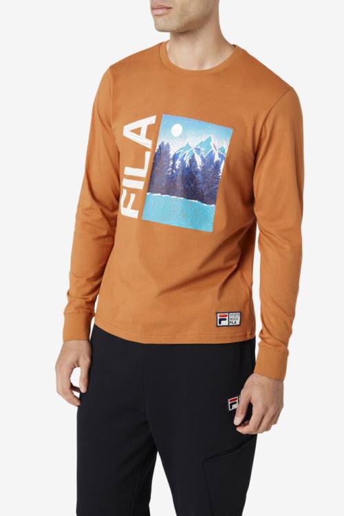 Fila Yenisei Long Sleeve Tee Majice Moški Bela | Fila019MP