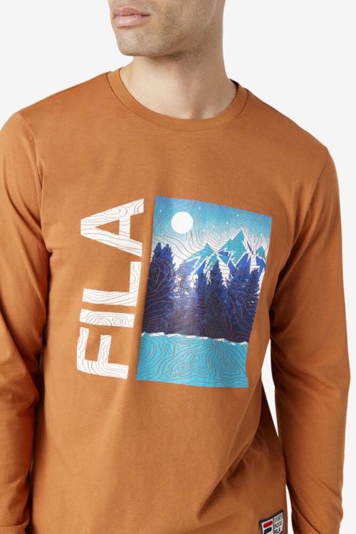 Fila Yenisei Long Sleeve Tee Majice Moški Bela | Fila019MP