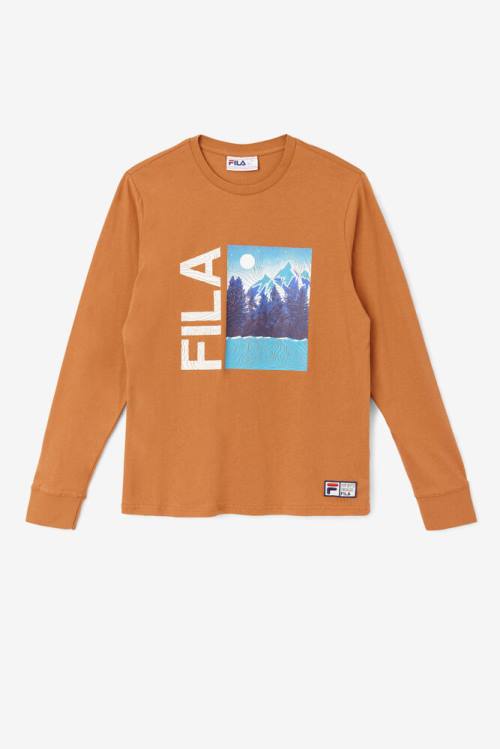 Fila Yenisei Long Sleeve Tee Majice Moški Bela | Fila019MP