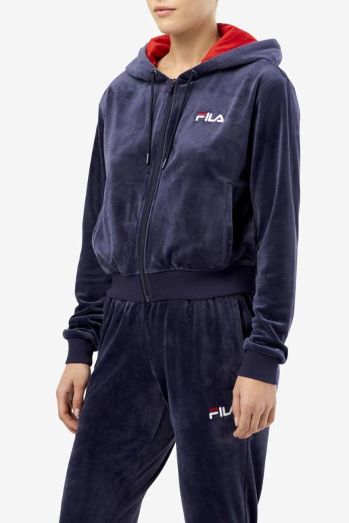 Fila Zura Velour Jakne Ženske Mornarica | Fila860KJ