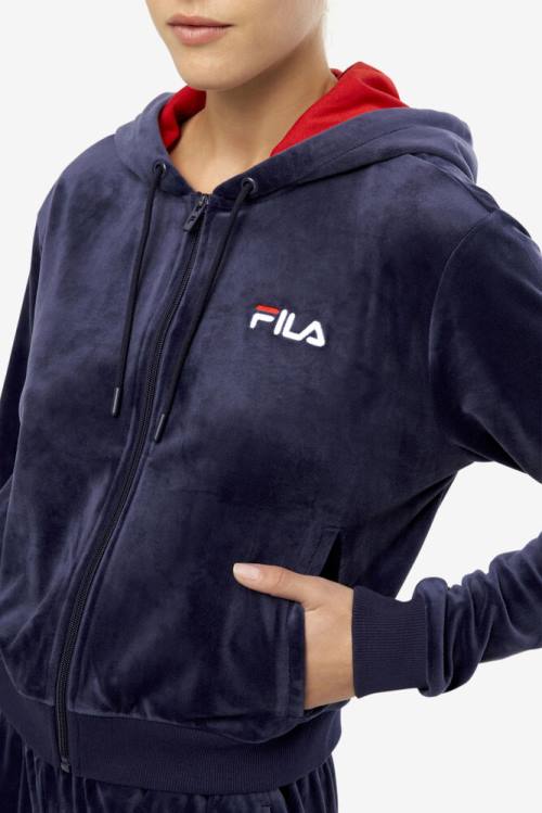 Fila Zura Velour Jakne Ženske Mornarica | Fila860KJ