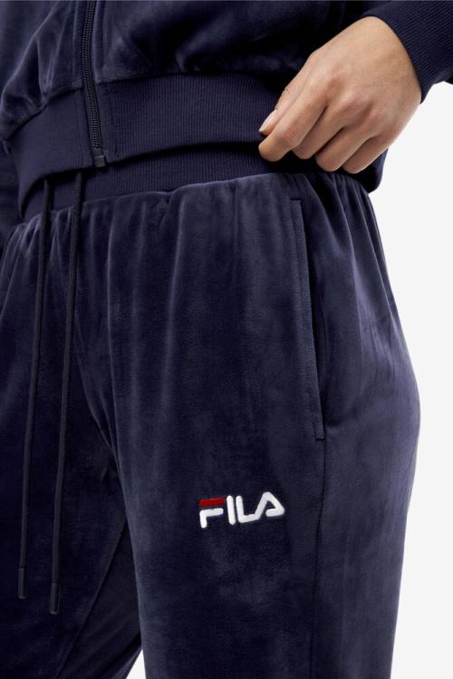 Fila Zura Velour Jogger Hlače Ženske Mornarica | Fila483XA